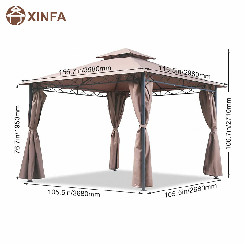 10 \\ 'x 13 \\' Gazebo Block Sun Shade Canopy, vattentätt tält med gardiner Portable Foldbara Party Canopies