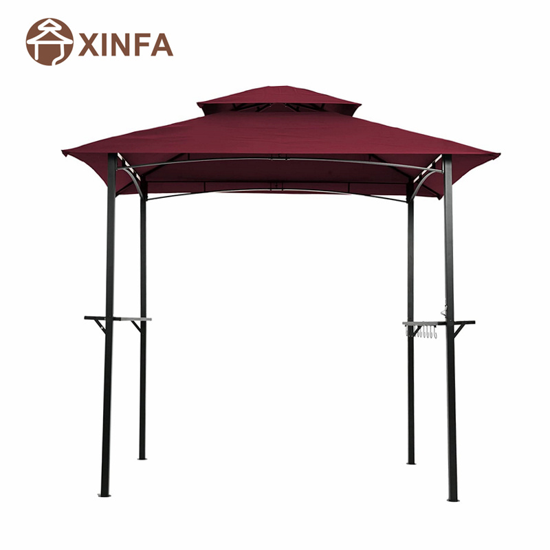 8 \\ 'x 5 \\' Canopy Top Grill Gazebo Outdoor Patio Barbecue Gazebo Shelter med robust stålram, röd