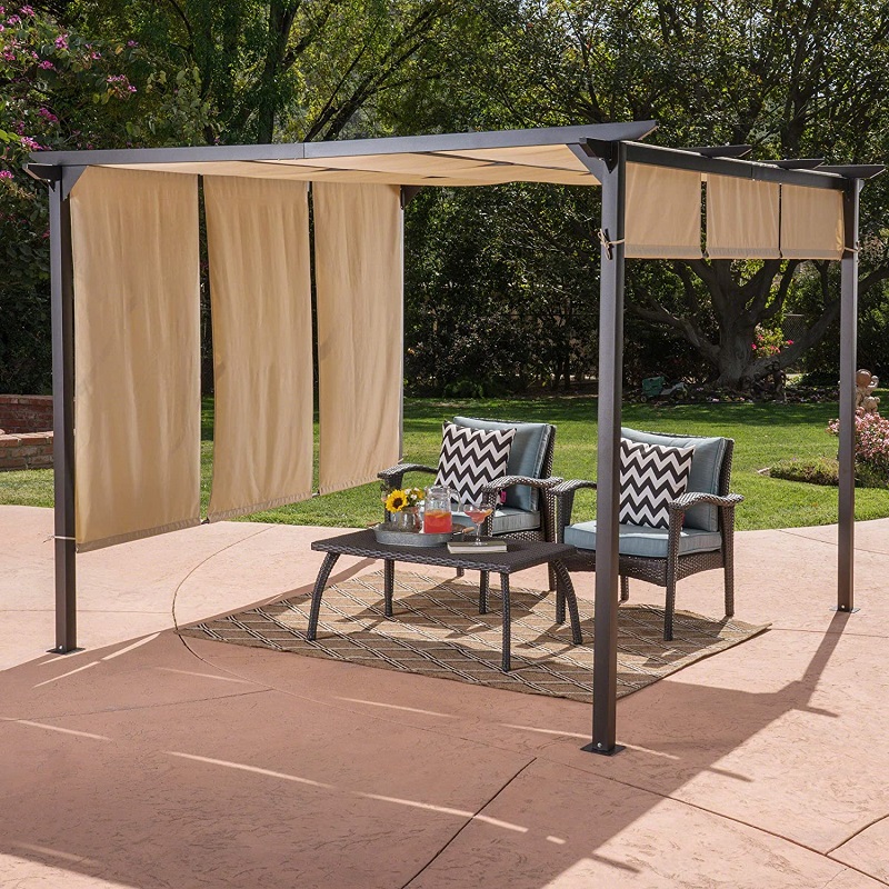 10 \\ 'x 10 \\' utomhus infällbar pergola lusthus tält hem dione utomhus stål inramad, brun