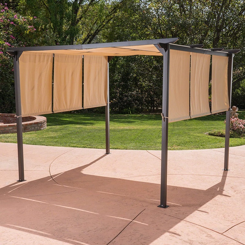 10 \\ 'x 10 \\' utomhus infällbar pergola lusthus tält hem dione utomhus stål inramad, brun