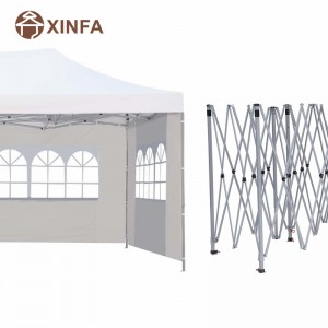 10x 20 ft Pop Up Canopy Party Wedding Gazebo Tent Shelter med 4 avtagbara sidoväggar vita