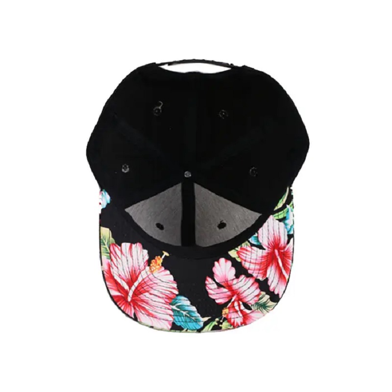 Rolig OEM 100% Polyester Underbrim broderi Tropic Printing 2 Tone Snapback Cap