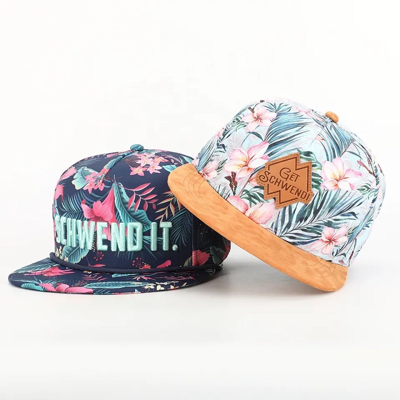 OEM Custom Design Your Logo High Quality 5 Panel Flat Brim All Over SubliMation Printing Hip Hop Gorras Snapback Cap and Hat