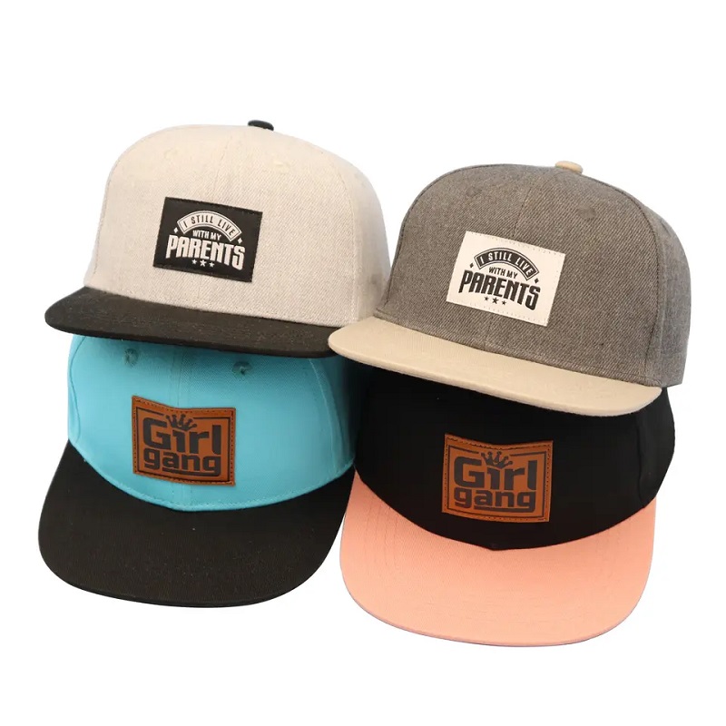 Modepojke liten storlek privat etikett patch hip hop anpassade hattar barns anpassade logotyp snapback hatt mössor för barn