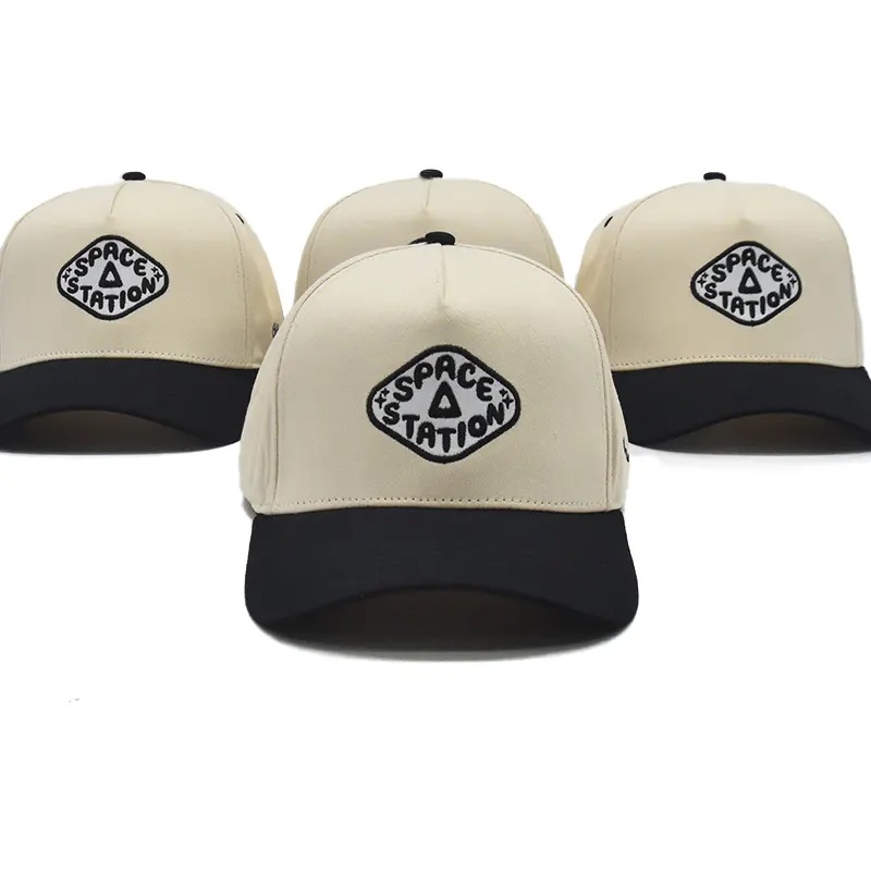 Anpassad grossist 5/6 Panel Strukturerad baseballmössa Hatt Anpassad broderi Logo Baseball Cap