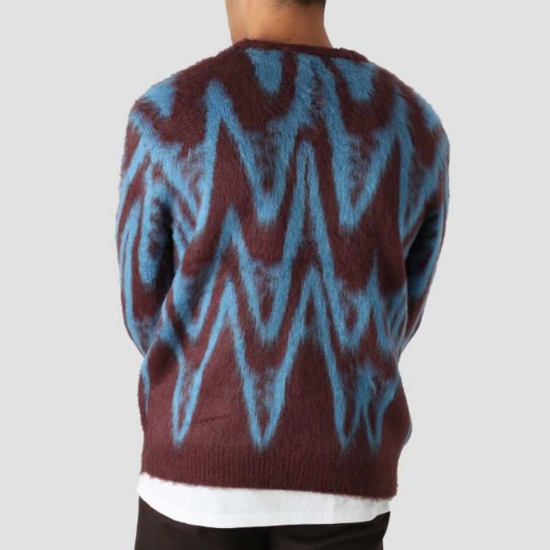 Högkvalitativt anpassat mönster stickat Jacquard Design Men's Cardigan tröja