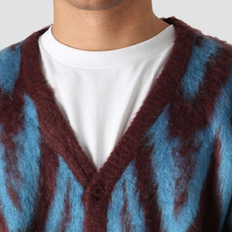 Högkvalitativt anpassat mönster stickat Jacquard Design Men's Cardigan tröja
