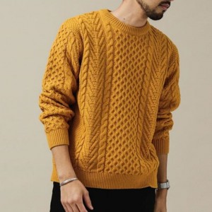 Fast färg elegant casual jumper stickade tröjor män