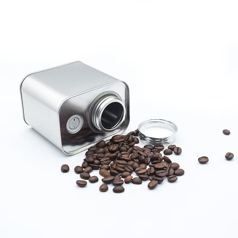 Anpassad tennplatta kan tillverkare skriva ut tennplatta tom kaffeböna te tenn presentlåda metall burk 250 g kaffet tennförpackning