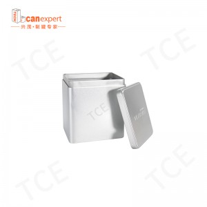 TCE- NY DESIGN SQUARE TEA TIN CAN TINLATE METALT METALT TEA KAN