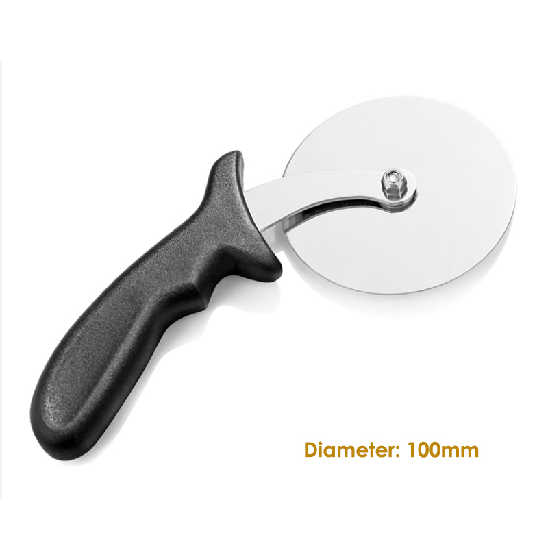 Användbar rostfritt stål pizza cutter maskin pizza skiva med plasthandtag lätt att rengöra