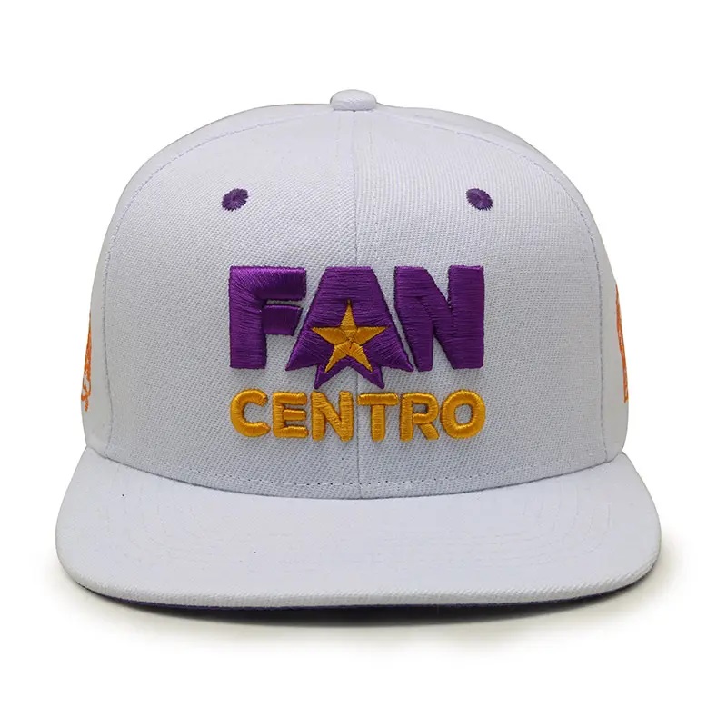 Billig grossist 3D -broderi 5 Panel Cap Custom Snapback Cap