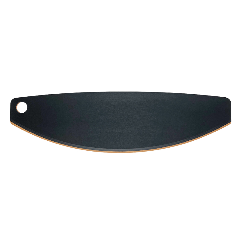 Svart pizza rocker mat säkert fiber trä anpassad design pizza cutter pizza skivare