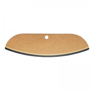 Svart pizza rocker mat säkert fiber trä anpassad design pizza cutter pizza skivare