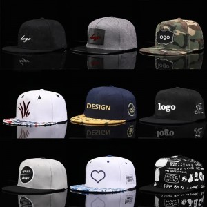 Populär logotyp 3D broderad platt takfot baseball hatt sommar pojke cool kvinnlig hip-hop snapback cap