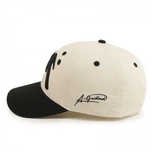 Anpassad unisex Two Tone Baseball Hat 3D broderi Logo 6 Panel Burvad BRIM BASEBALL CAP