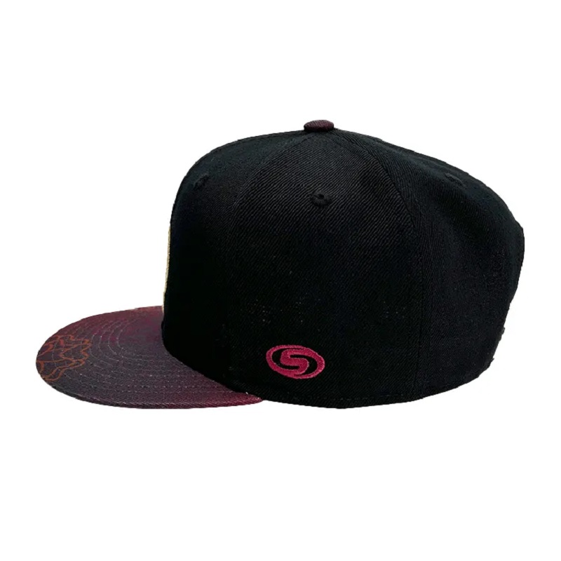 sublimering modetryck 6 panel snapback cap med högkvalitativt polyestertyg