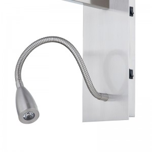 Gästfrihet Hotellhandväggslampa med borstadnickelfinish och rektangulär tygskugga på Hotel Typiskt rum