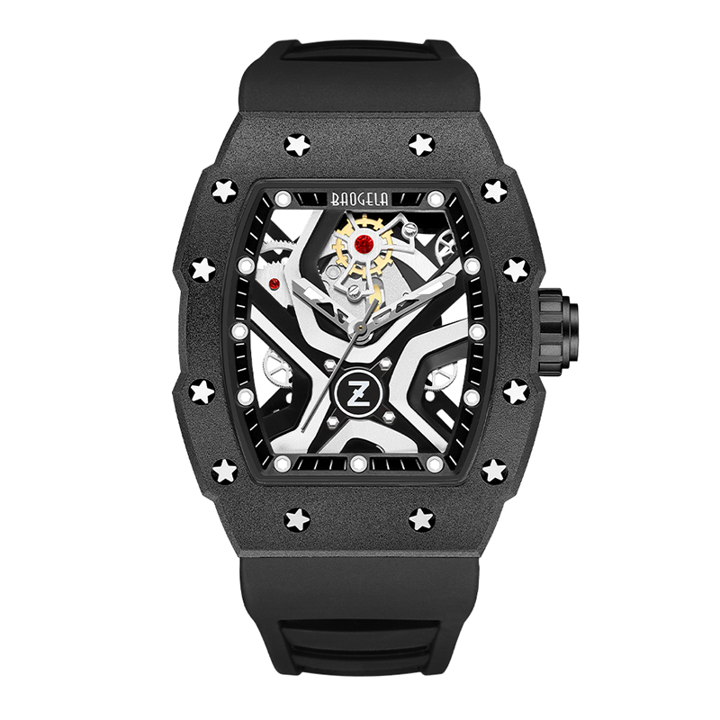Baogela Top Brand Watches For Men Fashion Sport Waterproof Mechanical Wind Watch 50Bar Casual Rostfri Watch Japan Reloj Hombre 4143