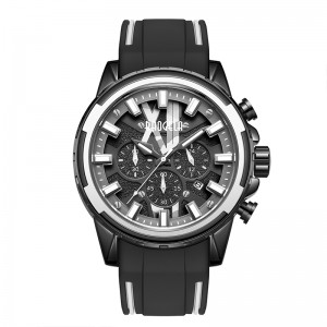 Baogelanya klockor män rostfri gummiband blå klocka för man lyxig vattentät kronograf armbandsur luminös relogio 22601