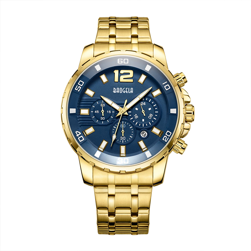 Baogela Quartz Men Gold Watch Top Brand Luxury Army Military Wrist Watches Clock Men Relogio Masculino Business Wristwatch 22700