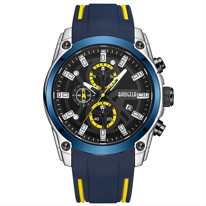 Baogela Men \\ 's Military Sport Watches Men Waterproof Fashion Blue Silicone Strap Wristwatch Man Luxury Top Brand Luminous Watch 22705