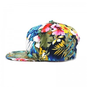 Högkvalitativ anpassad sublimering Floral Snapback -hatt för män kvinnor