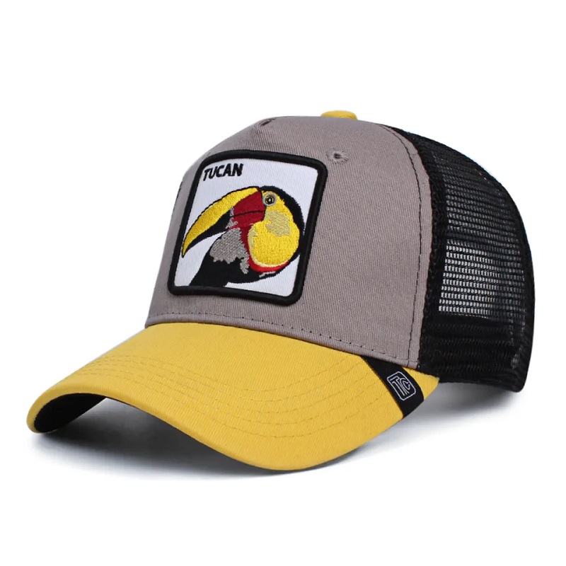 Unisex justerbar Amazon HotSale Animal Trucker Hats 3D broderi anpassade baseballmössor
