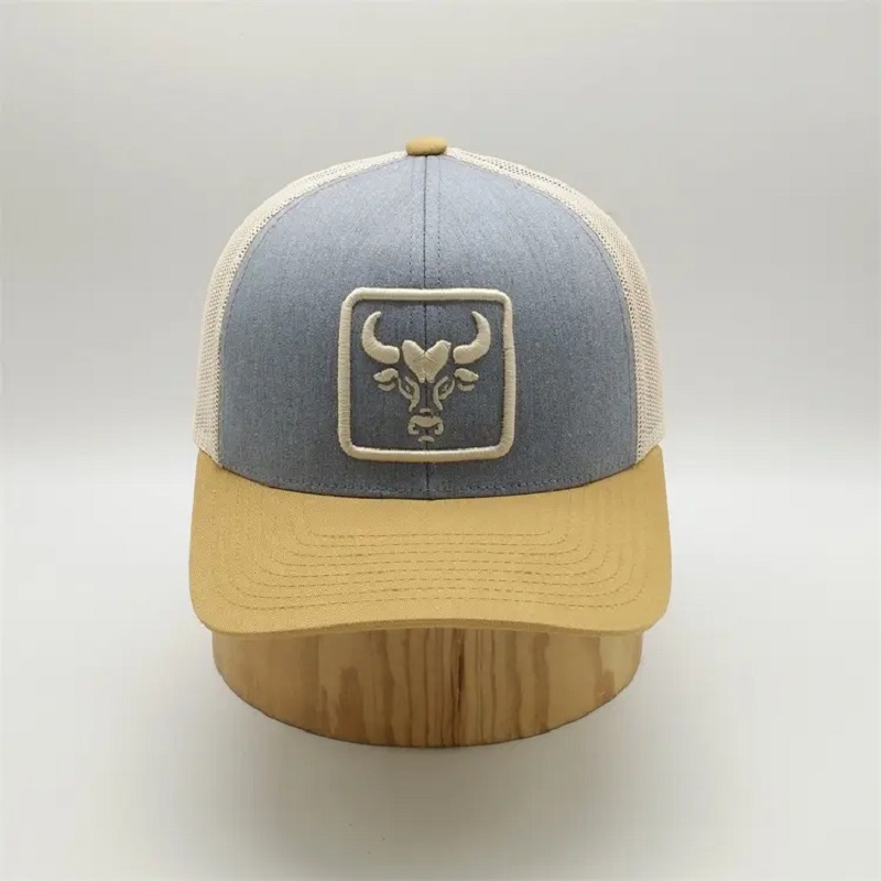 OEM Custom 6 Panel Pre Curved Brim Mesh Snap Back Sports Hatts, Wholesale Truck Gorras, 3D Embroidered Logo Trucker Cap