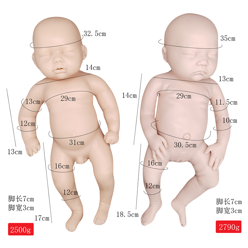 Hög simulering Reborn Doll Silikonmaterialet Reborn Baby Sove Silicone Reborn Doll Realistic (Pre-Make-Up)