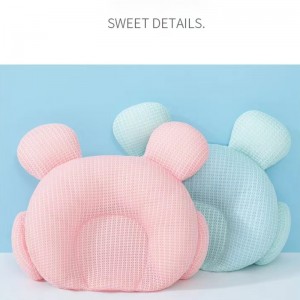 Nyfödd baby tecknad mönster Anti-deflection Head Styling Memory Foam Pillow