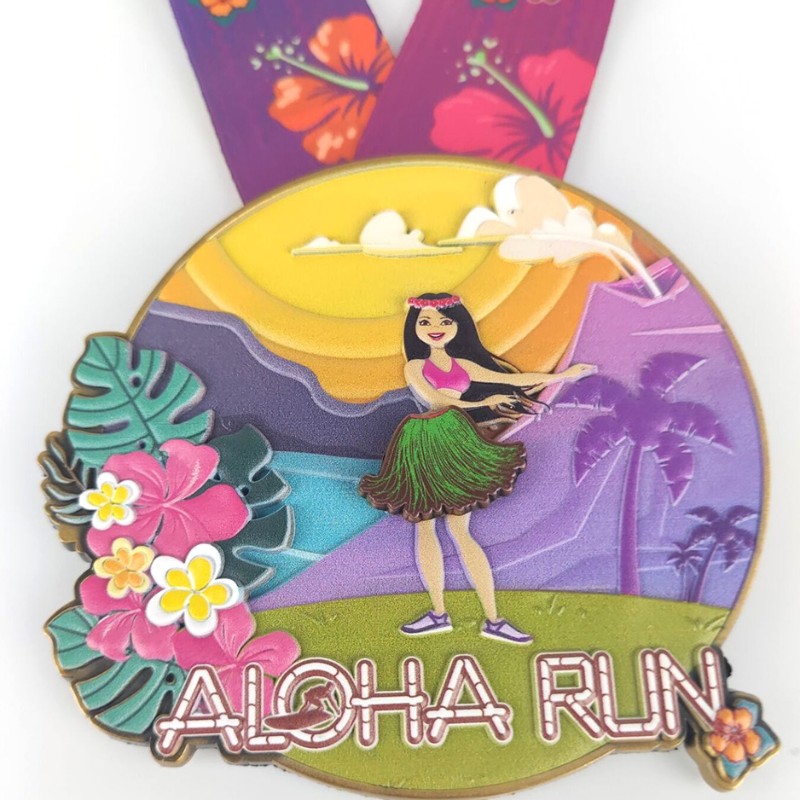 Anpassade tävlingsmedaljer Classic Aloha Run MedalS 3D Printed Marathon Medals Fun Run MedalS Finisher MedalS