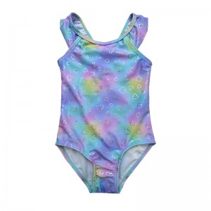 Gradient Love Print Print One-Piece Barn Baddräkter