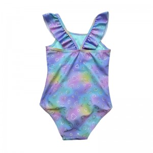 Gradient Love Print Print One-Piece Barn Baddräkter