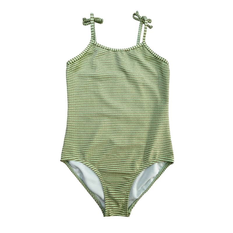 Golden Silk Bowknot One-Piece Barn Baddräkter