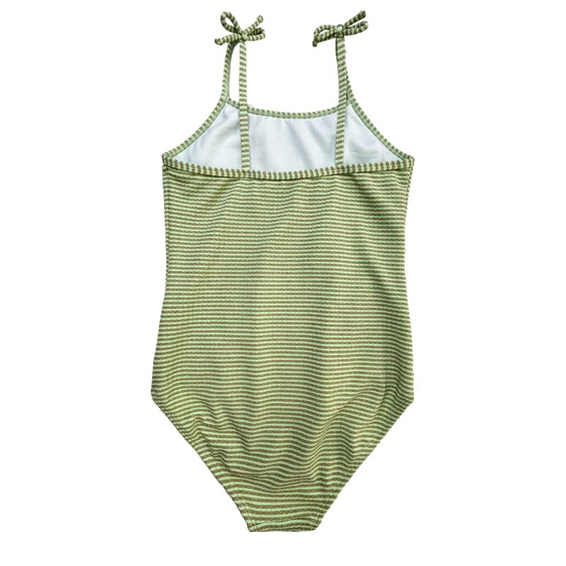 Golden Silk Bowknot One-Piece Barn Baddräkter