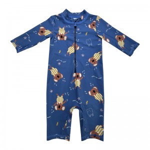 Tecknad tryck dragkedja i ett stycke barn baddräkter