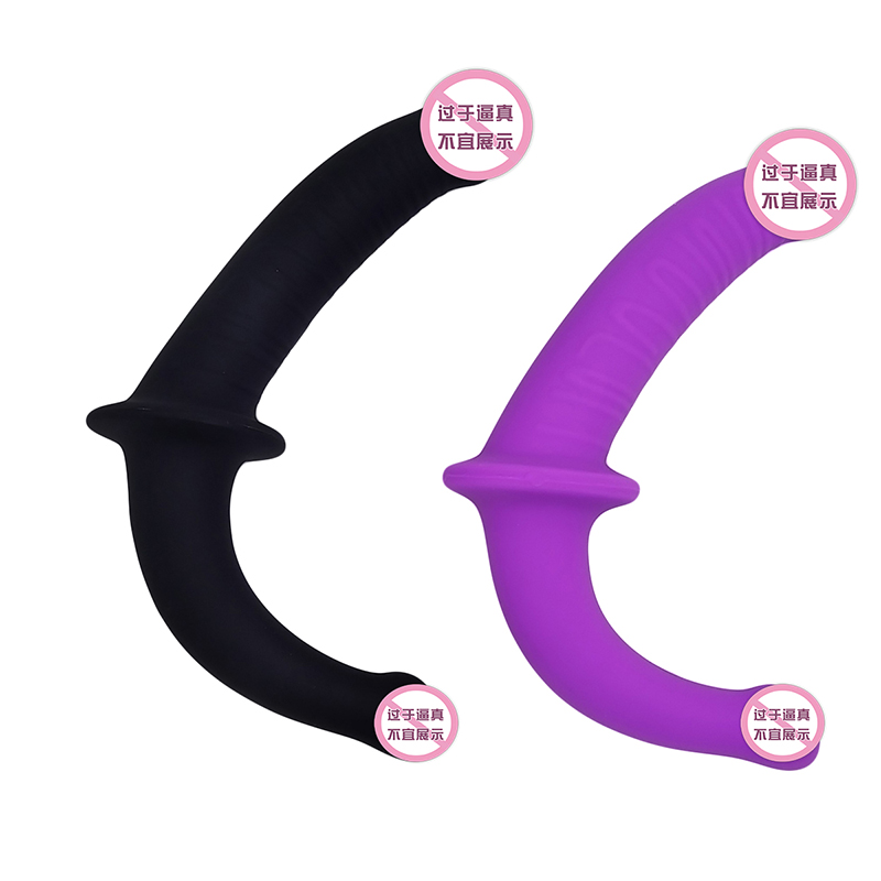 819 Lesbiska dubbla huvudlila/BLACK vuxna sexleksaker dubbel dildo penetration huvud dubbel sida slutade dildo för par kvinnor gay