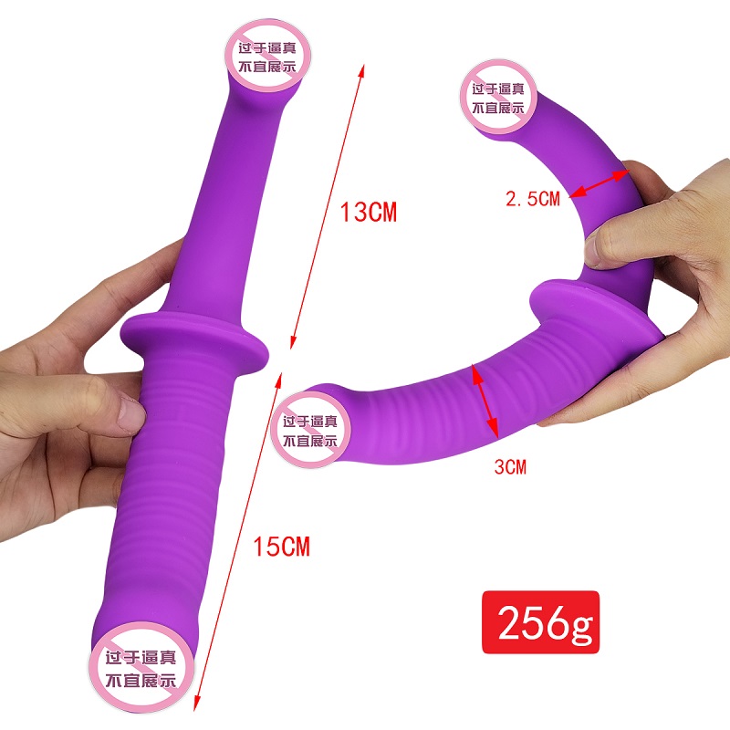 819 Lesbiska dubbla huvudlila/BLACK vuxna sexleksaker dubbel dildo penetration huvud dubbel sida slutade dildo för par kvinnor gay