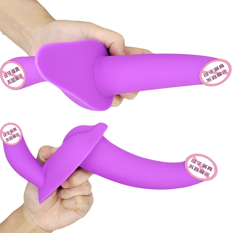 850 Lesbiska dubbla huvudlila vuxna sexleksaker Turtle Double Headed Dragon Side Ended Dildo för par kvinnor gay