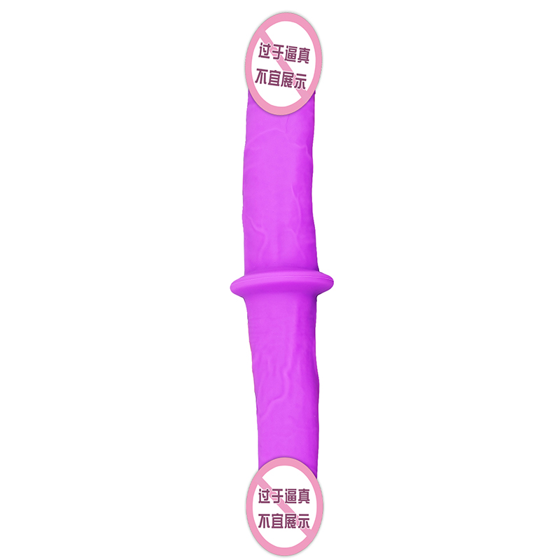 823/824 Lesbisk dubbel huvudlila vuxna sexleksaker dubbel dildo penetration huvud dubbel sida slutade dildo för par kvinnor gay