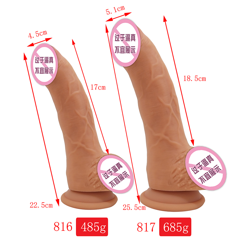 816/817 Sexig vuxen butik grossistpris Big size Sex Dildo Novel Toys Soft Silicone THROSTING Dildos för kvinnor i kvinnlig onanator