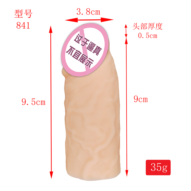 841 Realistisk penishylsa penisskyddsförlängare kondomer för män återanvändbar flytande kisel dildo penis ärmförlängare för män