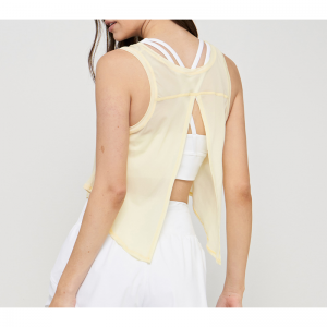 Split Fine Net O Neck Yoga Vest