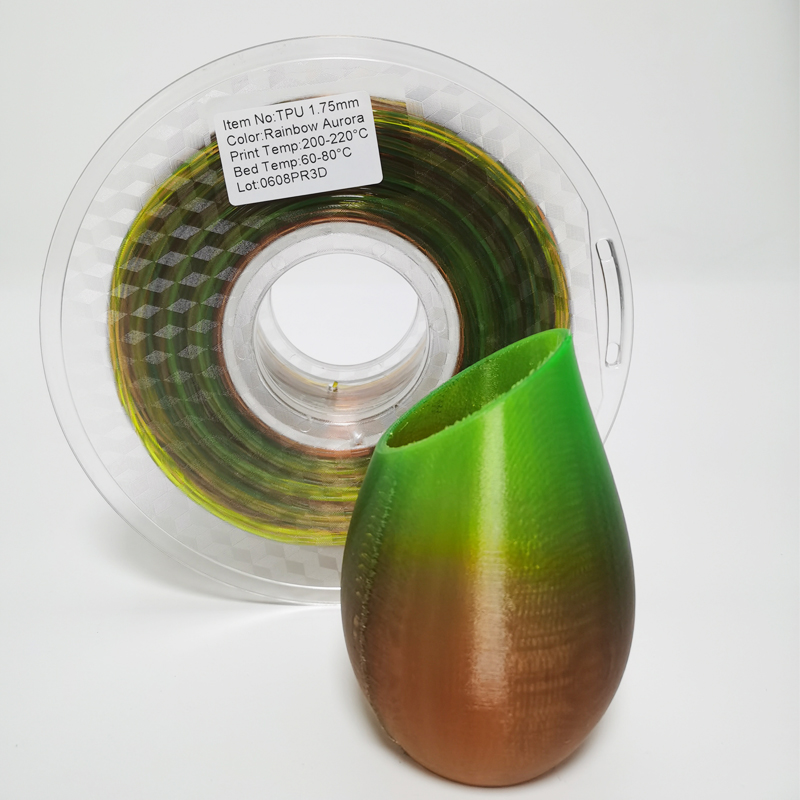 TPU Rainbow Filament 3D Filament Soft Flexible1.75mm FDM