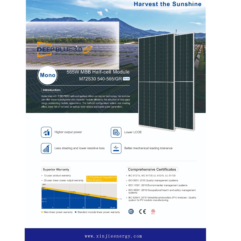 565 W M B B Photovoltaic Solar Energy Panel System Online Sale