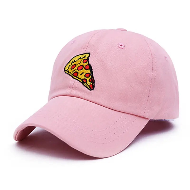 Ny pizza broderi pappa cap trucker bomullshatt för kvinnor män justerbar storlek baseball mössa utomhus sport sol hatt