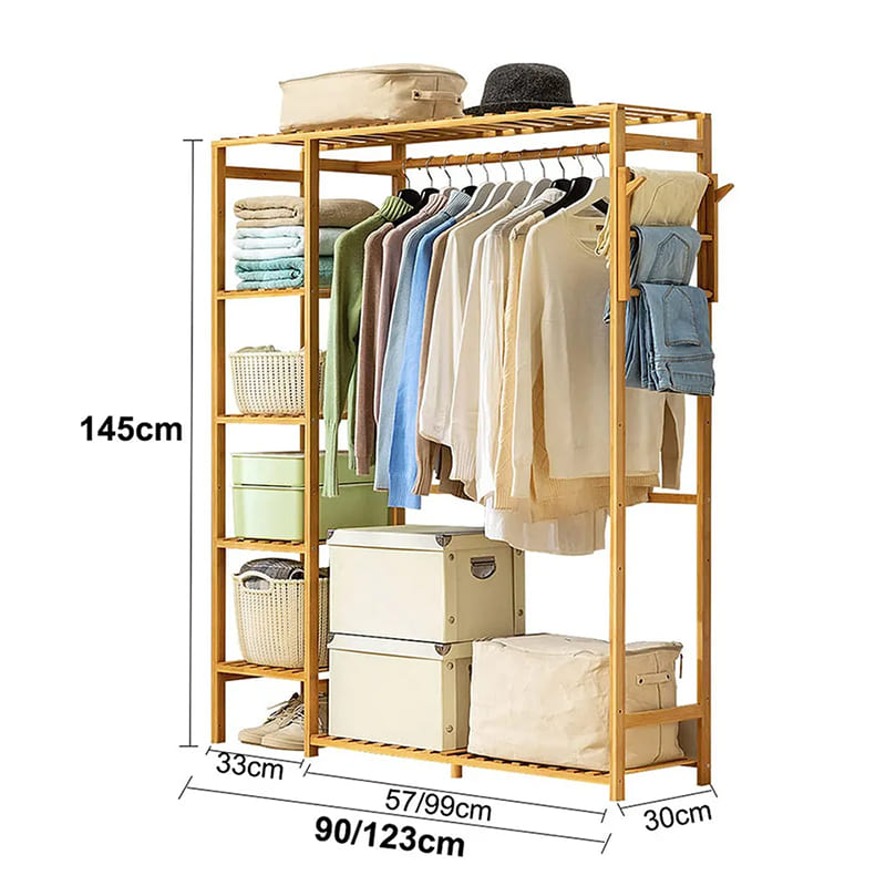 5 våningar oberoende garderob förvaringshanterare golv bambu garderob