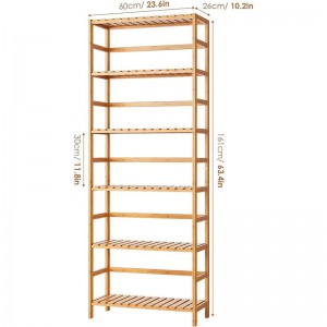 6 Tier Bambu justerbar rack