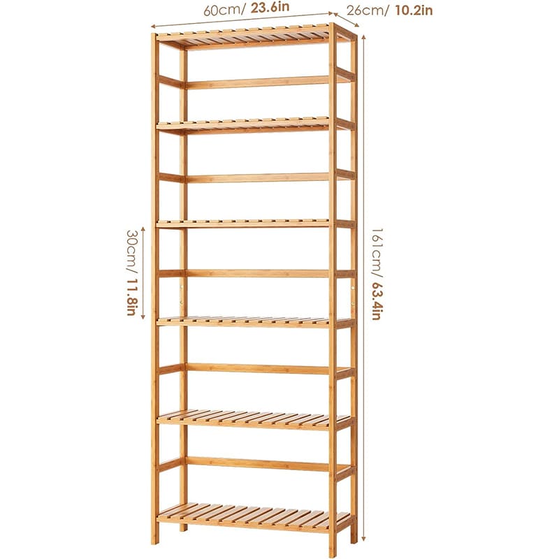 6 Tier Bambu justerbar rack